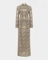 Rosetta Getty Turtleneck Sequin Maxi Dress In Multi