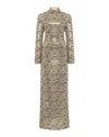 Rosetta Getty Turtleneck Sequin Maxi Dress In Brown