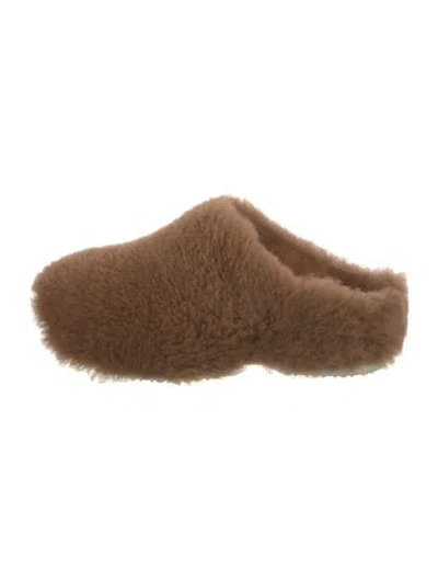 Pre-owned Rosetta Getty Shearling Mules In Brown