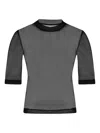Rosetta Getty Sheer Mesh Top In Black