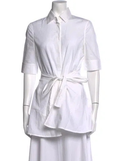 Pre-owned Rosetta Getty Short Sleeve Button-up Top In White
