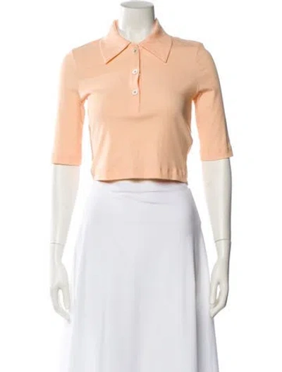 Pre-owned Rosetta Getty Short Sleeve Crop Top W/ Tags In Orange