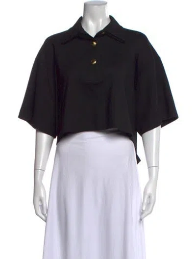 Pre-owned Rosetta Getty Short Sleeve Polo In Black