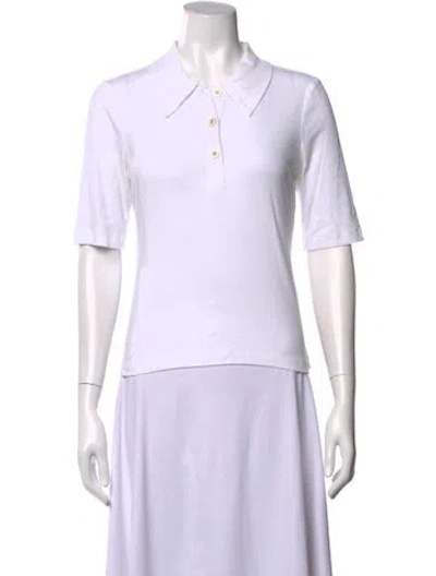 Pre-owned Rosetta Getty Short Sleeve Polo In White