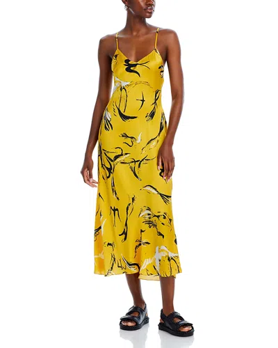 Rosetta Getty Silk Bias Slip Dress In Marigold