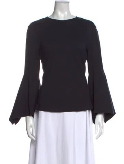 Pre-owned Rosetta Getty Silk Crew Neck Top In Blue