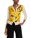 Rosetta Getty Graphic-print Fine-knit Top In Beige