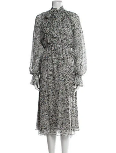 Pre-owned Rosetta Getty Silk Long Dress In Gray