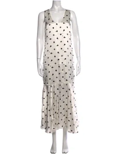 Pre-owned Rosetta Getty Silk Long Dress In Multicolor