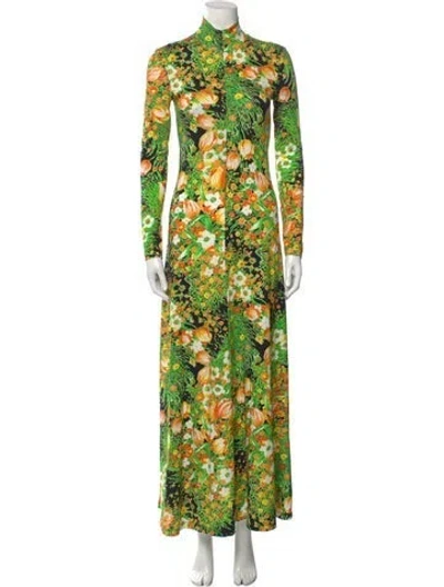 Pre-owned Rosetta Getty Silk Long Dress W/ Tags In Green