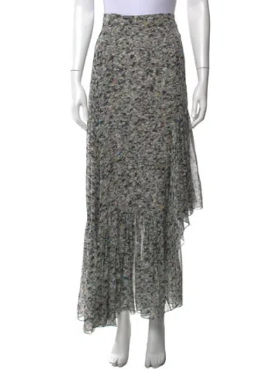 Pre-owned Rosetta Getty Silk Long Skirt In Grey