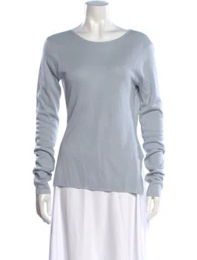Pre-owned Rosetta Getty Silk Scoop Neck Top In Blue