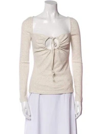 Pre-owned Rosetta Getty Silk Square Neckline Top W/ Tags In Neutral