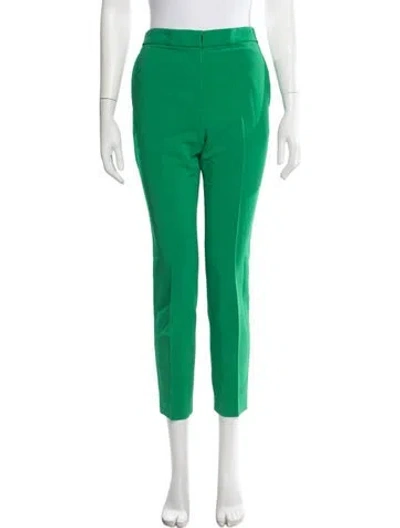 Pre-owned Rosetta Getty Silk Straight Leg Pants In Green