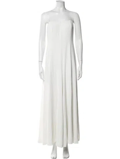 Pre-owned Rosetta Getty Silk Strapless Jumpsuit In White