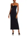 Rosetta Getty Twist-detail Strapless Maxi Dress In Black