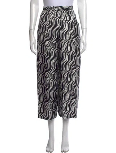 Pre-owned Rosetta Getty Silk Wide Leg Pants In Black