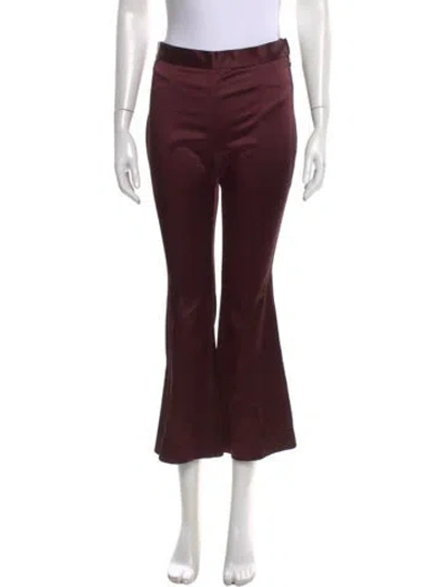 Pre-owned Rosetta Getty Silk Wide Leg Pants In Burgundy