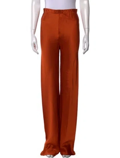 Pre-owned Rosetta Getty Silk Wide Leg Pants In Orange