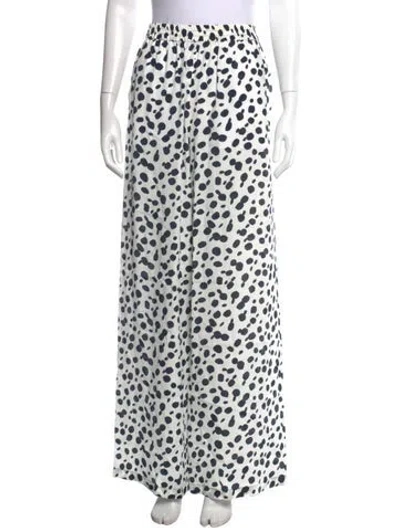 Pre-owned Rosetta Getty Silk Wide Leg Pants In White