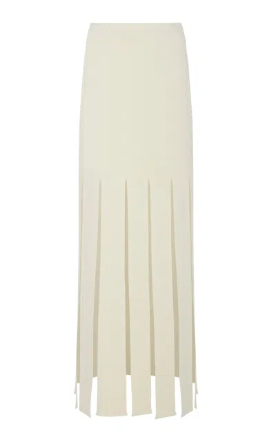 Rosetta Getty Fringed Maxi Skirt In Off-white