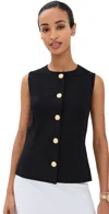 Rosetta Getty Sleeveless Button-up Vest In Black