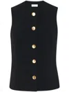 Rosetta Getty Sleeveless Button-up Vest In Black