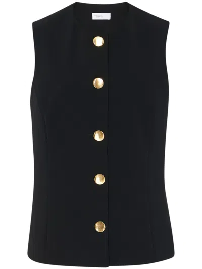 Rosetta Getty Sleeveless Button-up Vest In Black