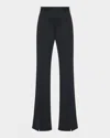 Rosetta Getty Slim Flared Pants With Split Hem In Black