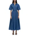 Rosetta Getty Slit Front Caftan Shirt Dress In Blue