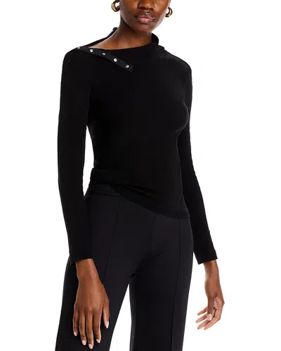 Rosetta Getty Snap Trim Top In Black