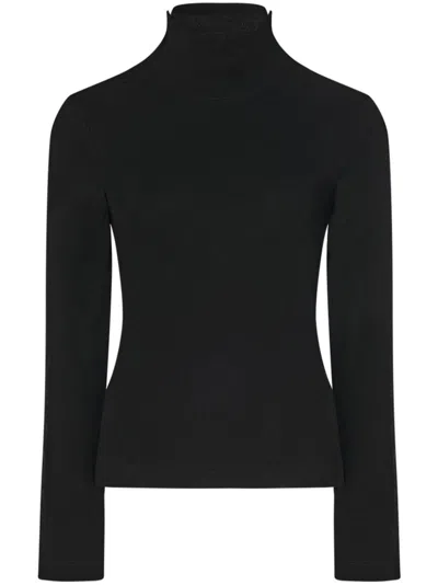 Rosetta Getty Snap Turtleneck Top In Black