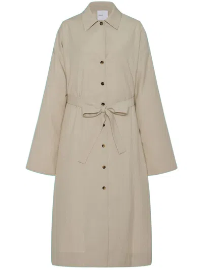 Rosetta Getty Spread-collar Belted Trench Coat In Neutrals