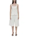 Rosetta Getty Button-front Square-neck Top In White
