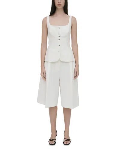 ROSETTA GETTY SQUARE NECK BUTTON FRONT TOP