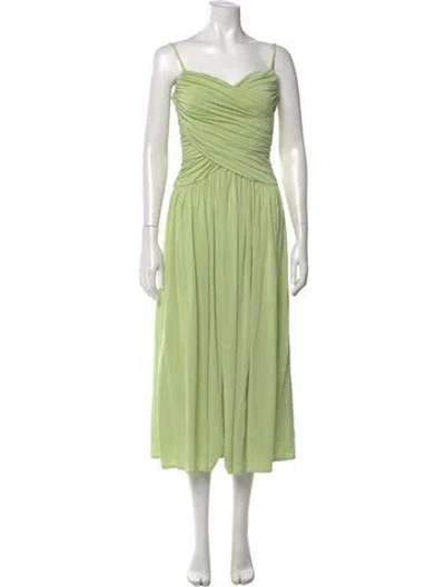Pre-owned Rosetta Getty Square Neckline Long Dress In Green