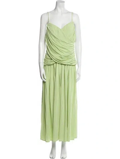 Pre-owned Rosetta Getty Square Neckline Long Dress In Green