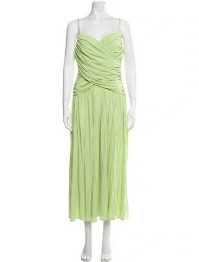 Pre-owned Rosetta Getty Square Neckline Long Dress In Green