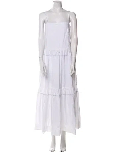Pre-owned Rosetta Getty Square Neckline Long Dress In White