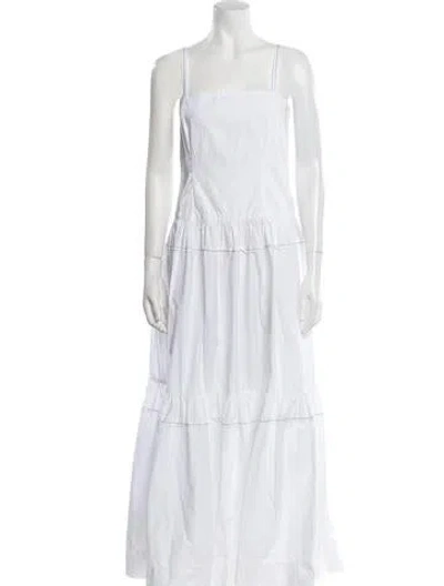 Pre-owned Rosetta Getty Square Neckline Long Dress In White