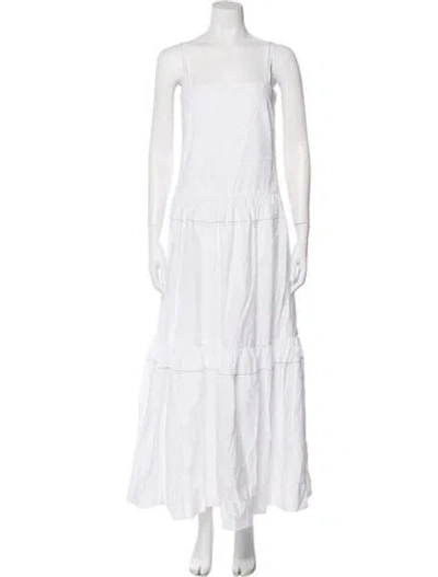 Pre-owned Rosetta Getty Square Neckline Long Dress In White