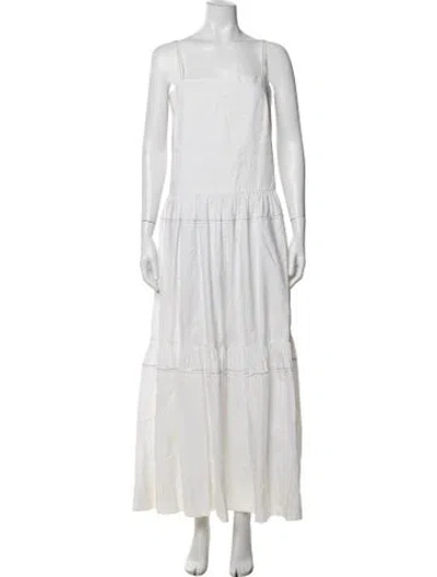 Pre-owned Rosetta Getty Square Neckline Long Dress In White
