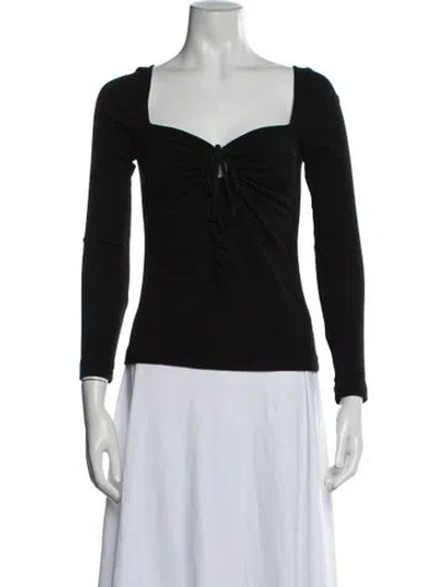 Pre-owned Rosetta Getty Square Neckline Long Sleeve Top In Black