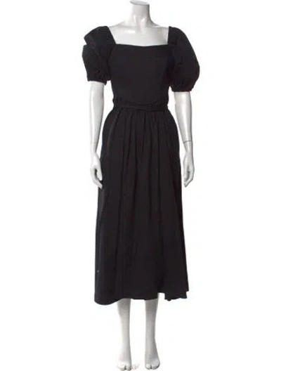 Pre-owned Rosetta Getty Square Neckline Midi Length Dress In Black