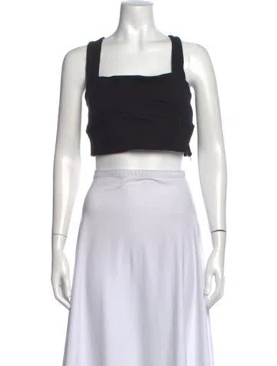 Pre-owned Rosetta Getty Square Neckline Sleeveless Crop Top In Black