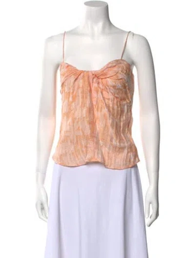 Pre-owned Rosetta Getty Square Neckline Sleeveless Crop Top In Orange
