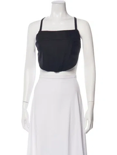 Pre-owned Rosetta Getty Square Neckline Sleeveless Crop Top In White