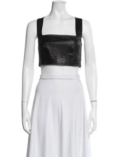 Pre-owned Rosetta Getty Square Neckline Sleeveless Crop Top In White