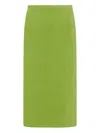 Rosetta Getty Straight Midi Skirt In Green