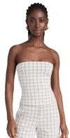 Rosetta Getty Grid-pattern Strapless Top In Fawn/black
